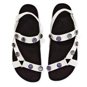 Simply Vera Vera Wang jeweled white sandals, 7.5